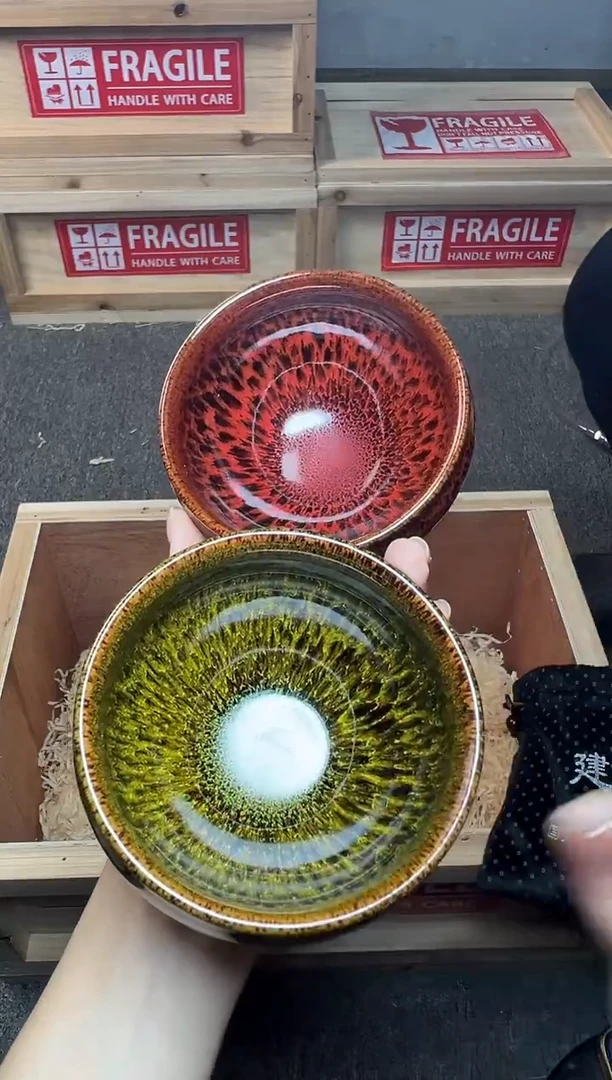 茶盏红毫+玉毫 建窑建盏主人杯