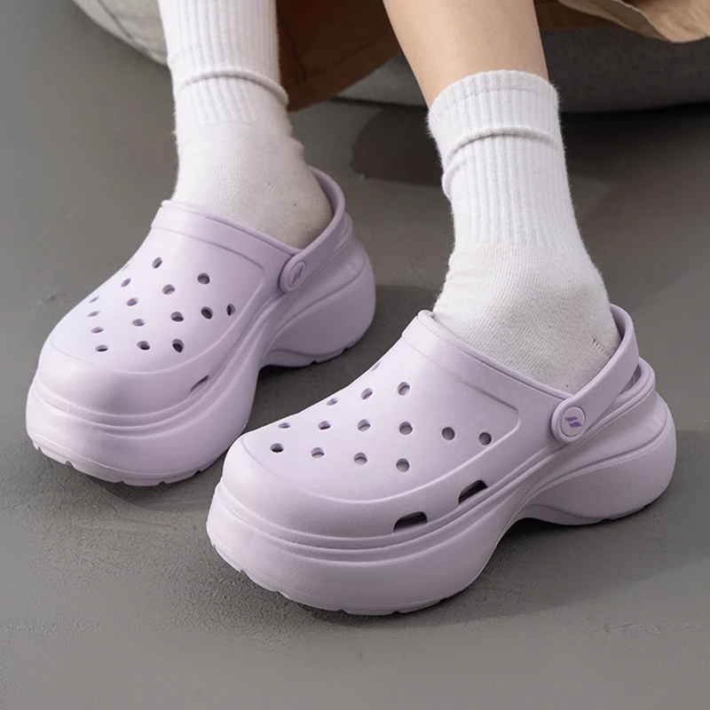 【海獭泡泡鞋】斯凯奇女鞋休闲时尚凉鞋沙滩鞋厚底增高洞洞鞋111678