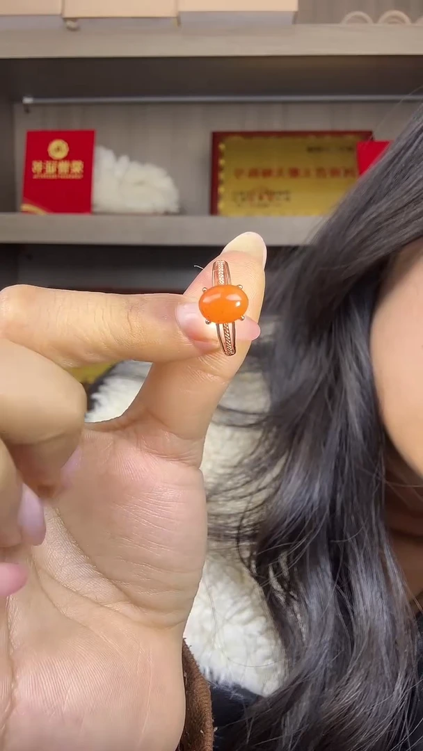 银S925镶嵌南红玛瑙耳饰南红戒指