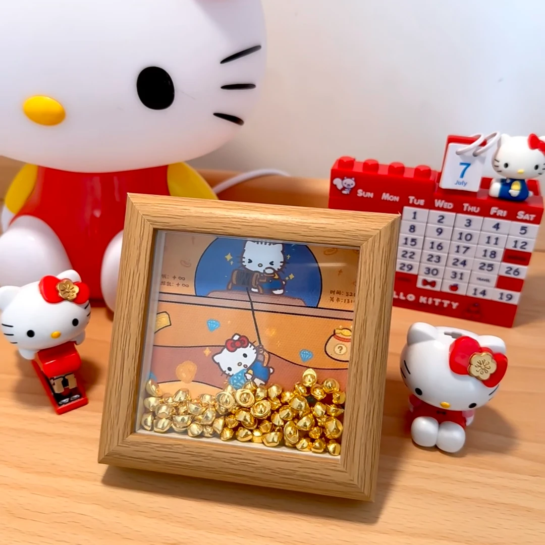 【七夕节礼物】可爱kt相框摆件黄/金元宝矿工桌面摆件可爱床头装饰