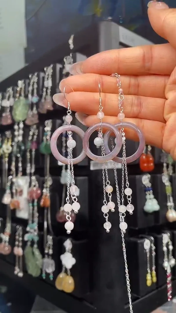 银S925镶嵌耳饰紫晶本**❤ 本心