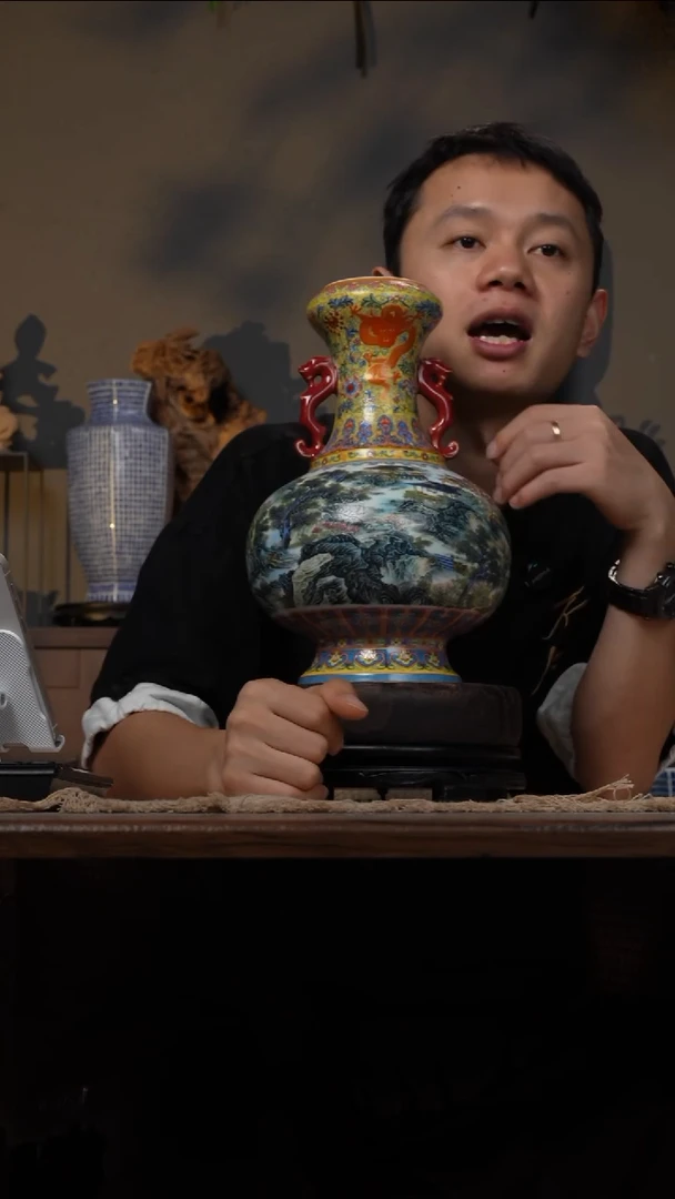 摆件WN问泥景德镇陶瓷花瓶摆件