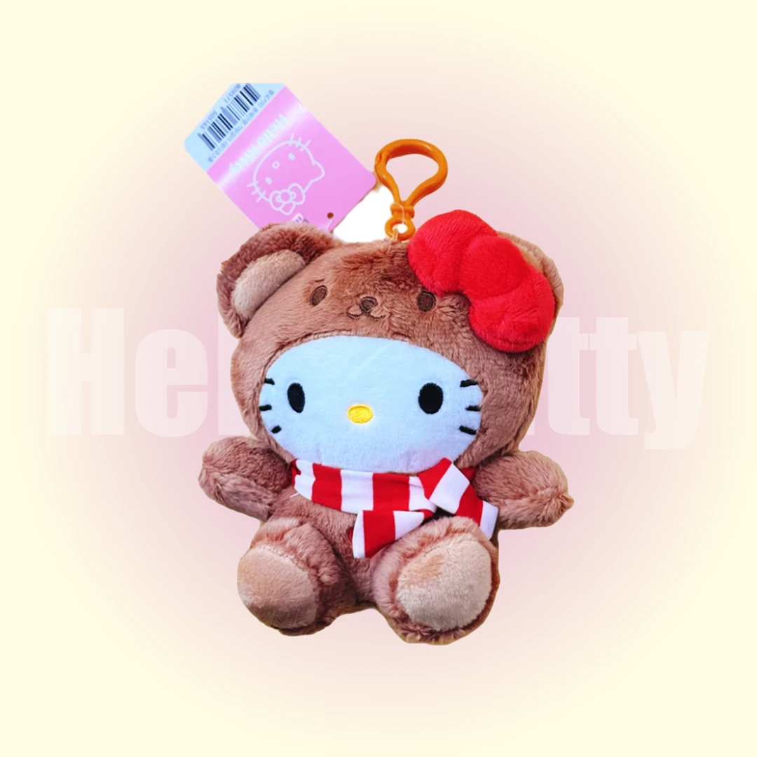 【正品现货】韩版三丽鸥围巾小熊HelloKitty毛绒挂件