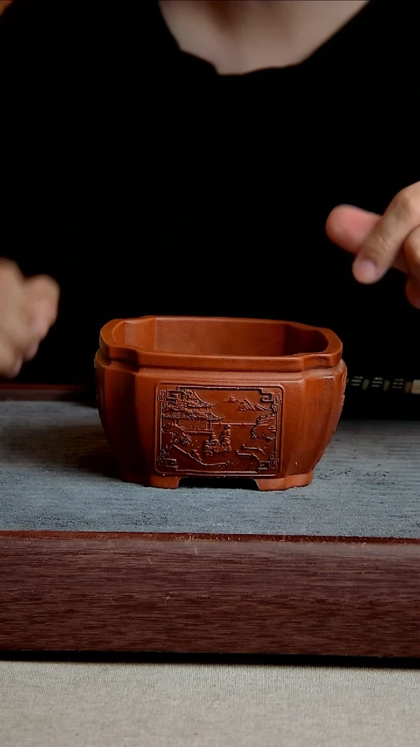 紫砂花盆10.5*5.5内径紫砂花盆