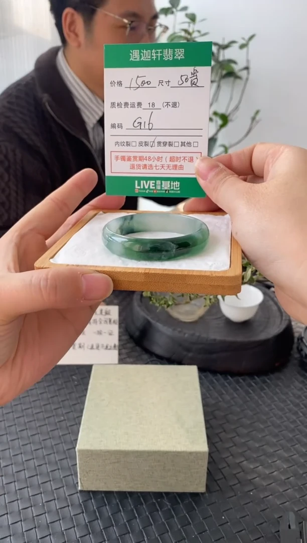 未镶嵌手镯翡翠G16 圈口50贵