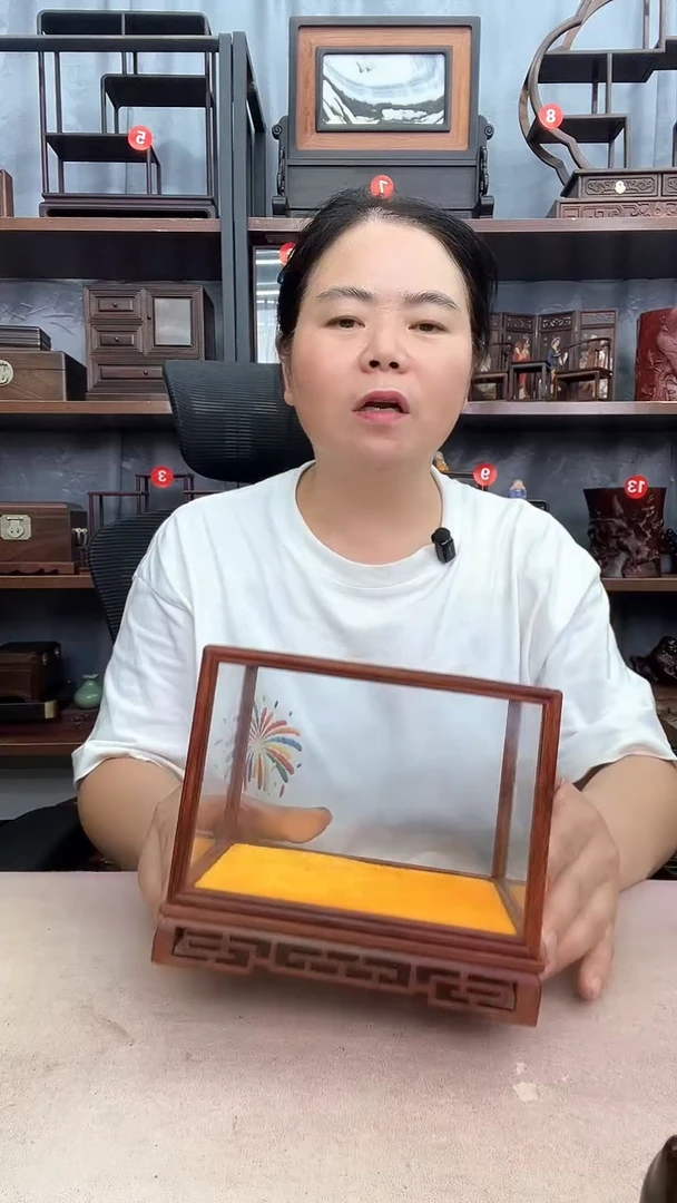 鸡翅木类端景台新玻璃罩