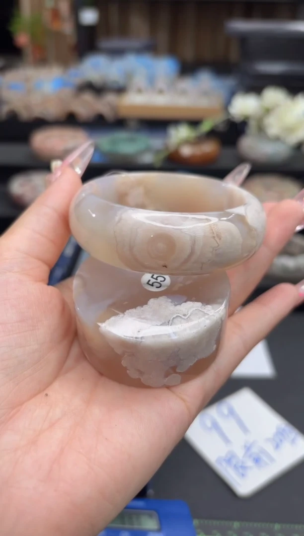 未镶嵌手镯石英质玉17(55圈赠送镯心)