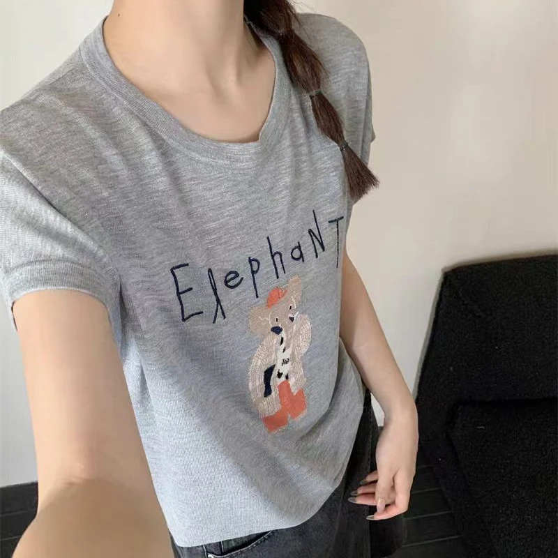 【苗姐衣橱】25夏 简约竹节麻 大象先生针织衫6880