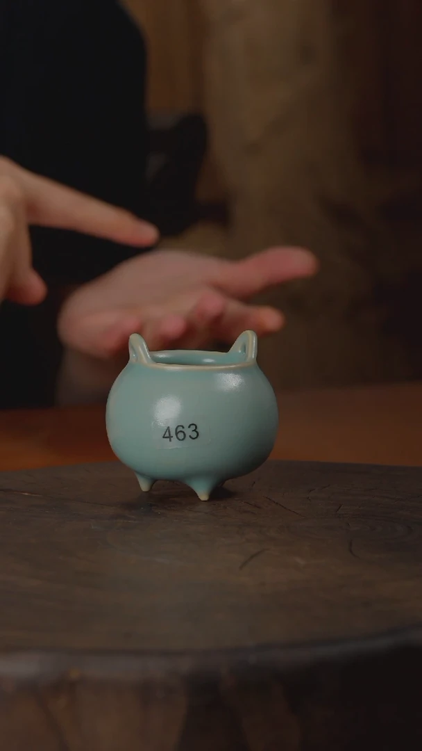 汝瓷 双耳小香炉 #463