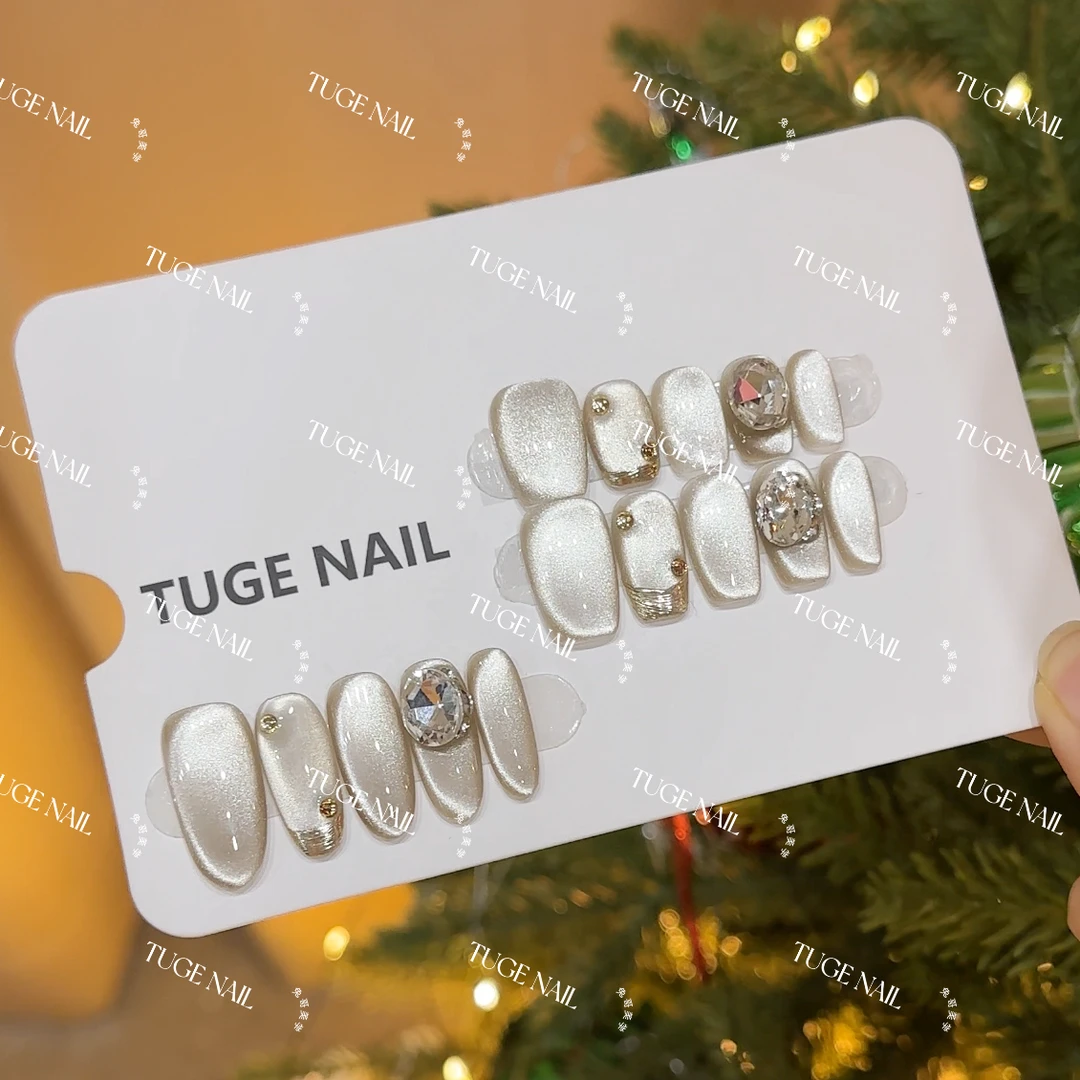 TugeNail “流金岁月” 【现货】冬款渐变猫眼美甲气质简约穿戴甲1166