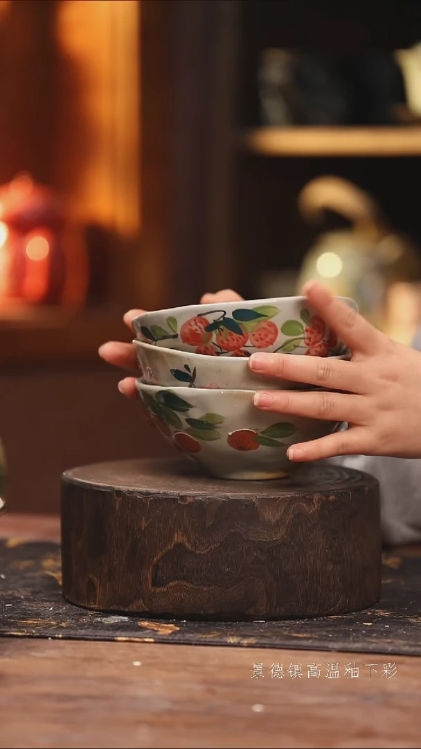 陶瓷景德镇高温釉下手绘陶瓷