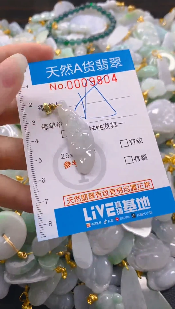 颈饰未镶嵌翡翠净货挂件-9804