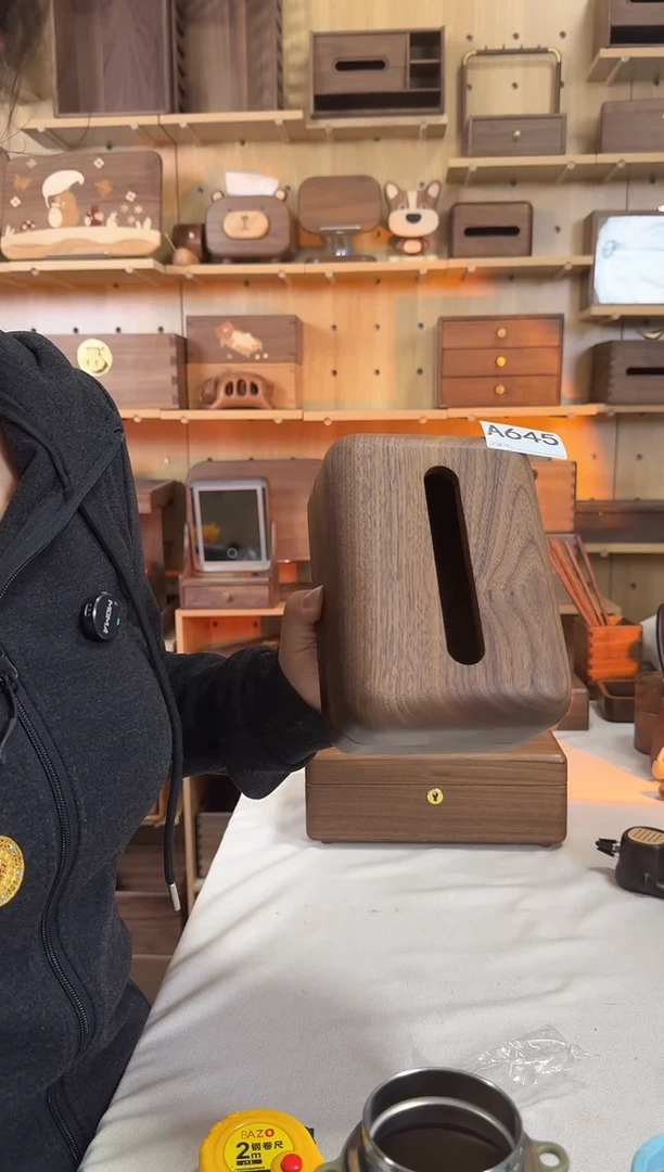 木645号北美黑胡桃微瑕面包纸巾盒