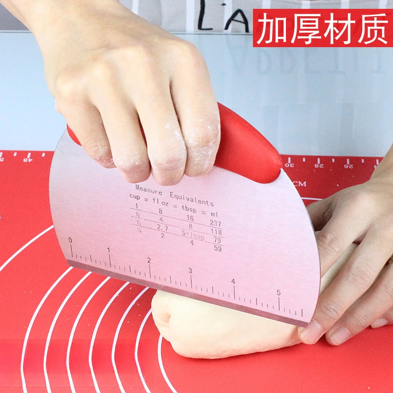 不锈钢切面刀面粉面团切板烘培刮板带刻度硬质面食工具厨房小工具