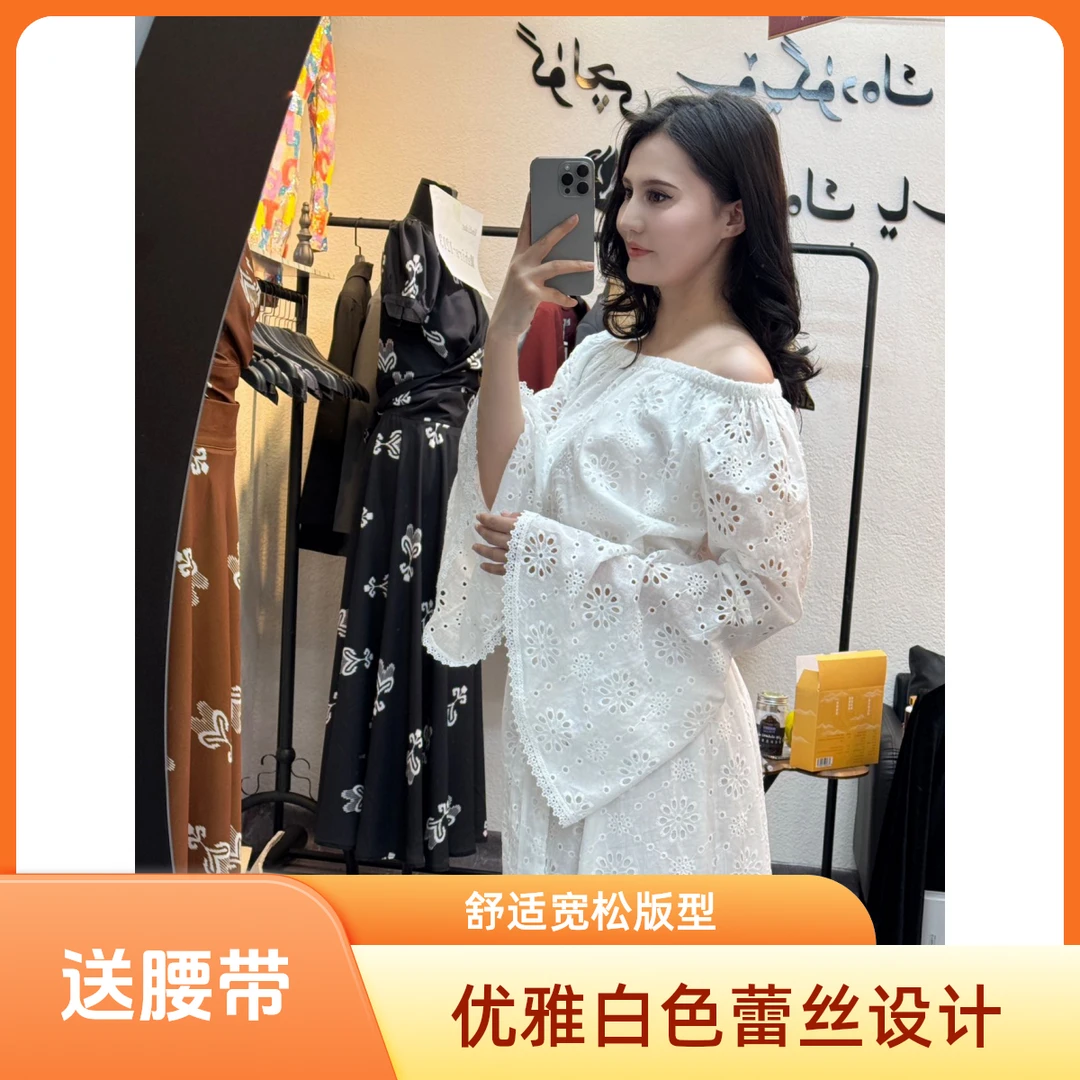 圆领 A字 裙中 长裙高 腰套 头连 衣裙  网红夏天 新款显瘦气质