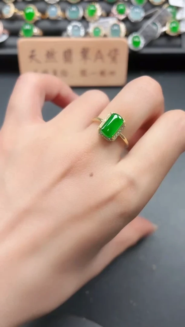 银S925镶嵌戒指翡翠111