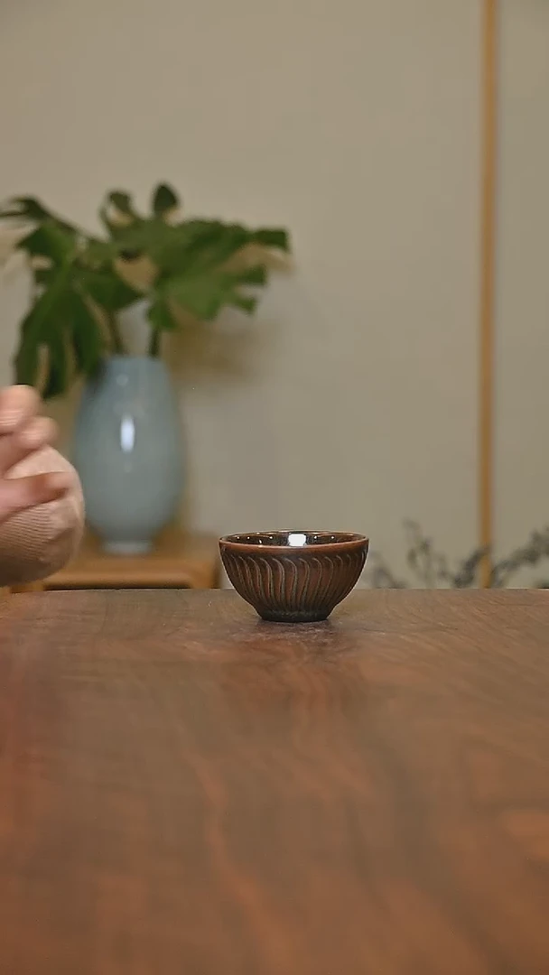 杯子 矿石釉 微瑕 无款