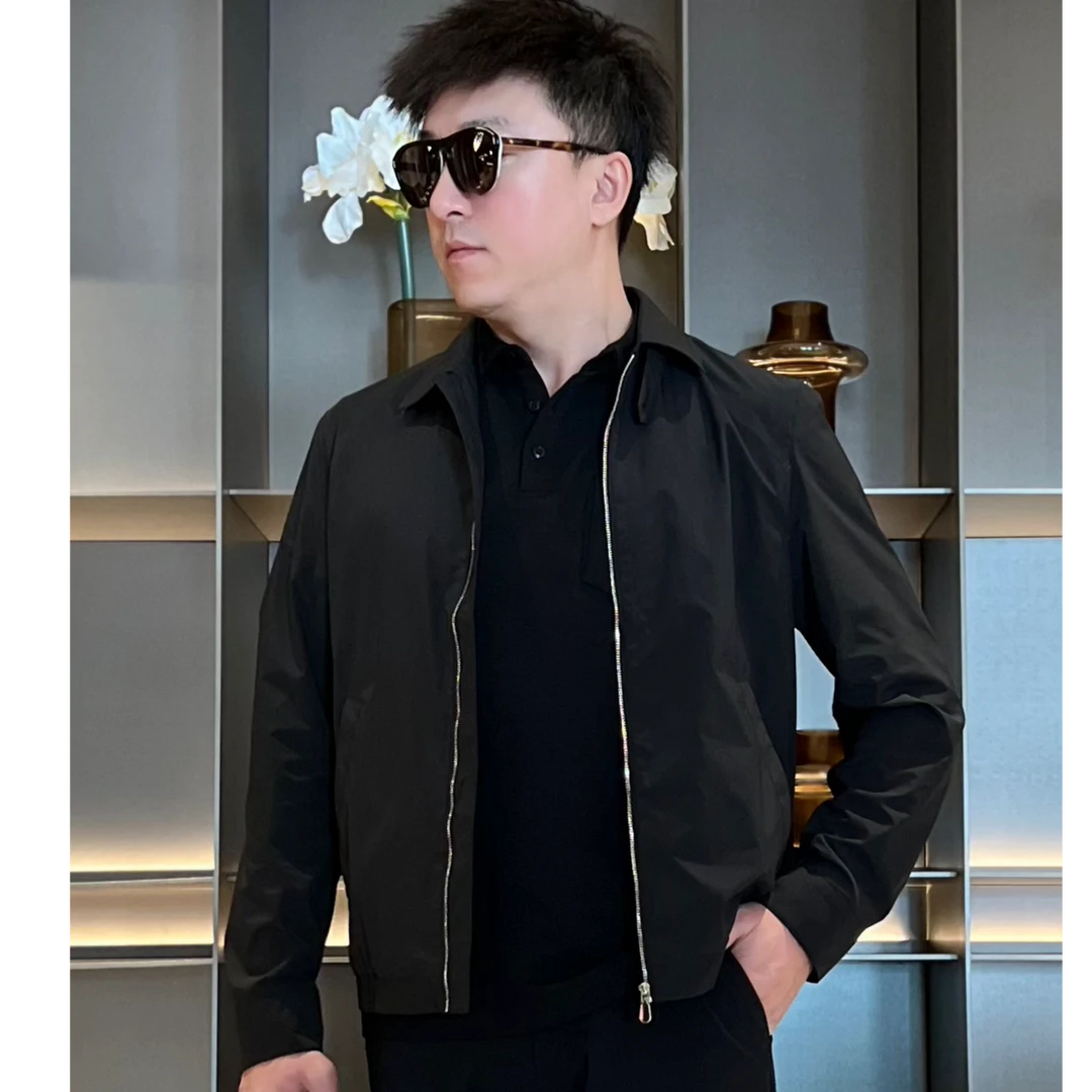男士春季夹克时尚翻领外套高级感男装休闲外套秋季