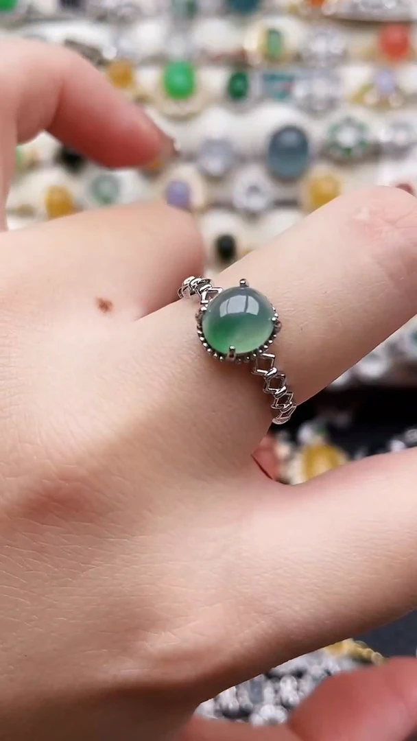 银S925镶嵌戒指翡翠16