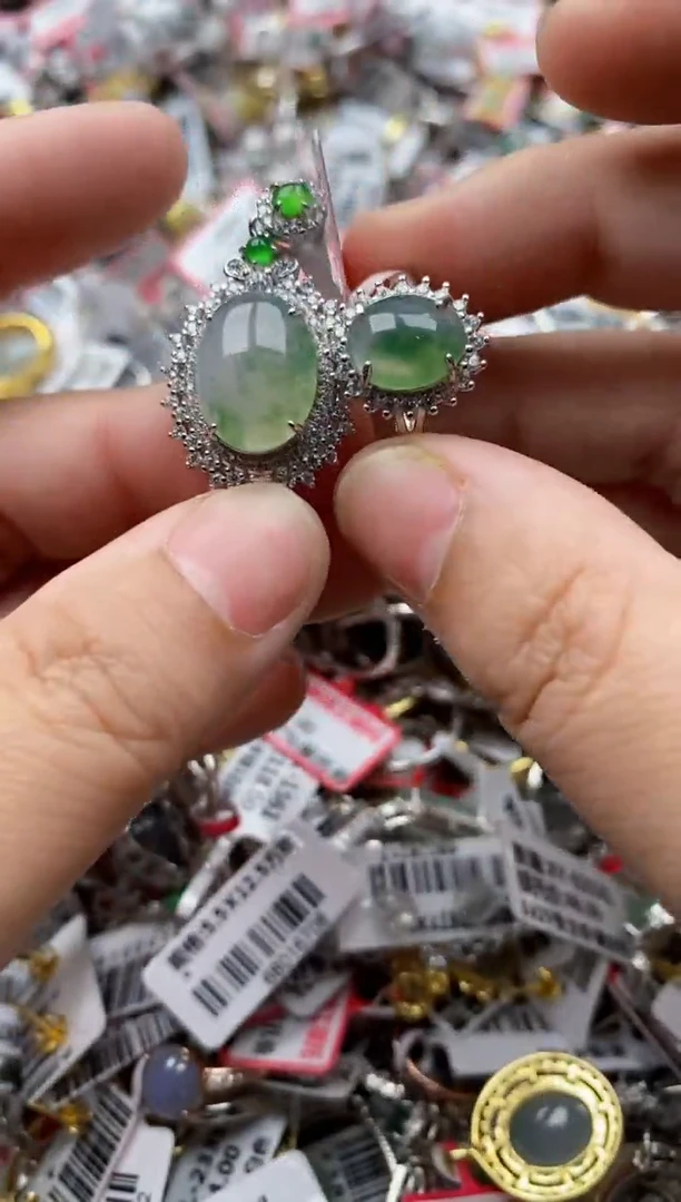 【闪购商品】翡翠戒指银S925镶嵌22222---2