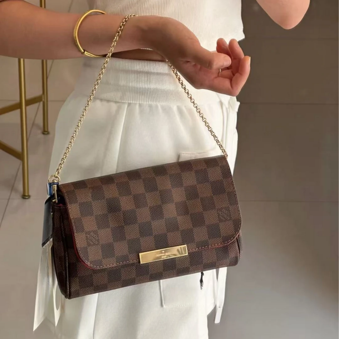95新 LouisVuitton/路易威登 14446516 LV棕棋盘格挚爱小号