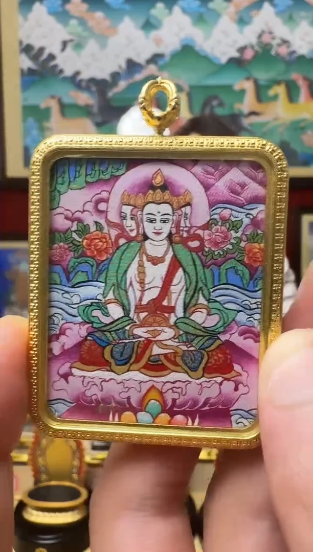 吊坠大日-热贡纯手绘周毛