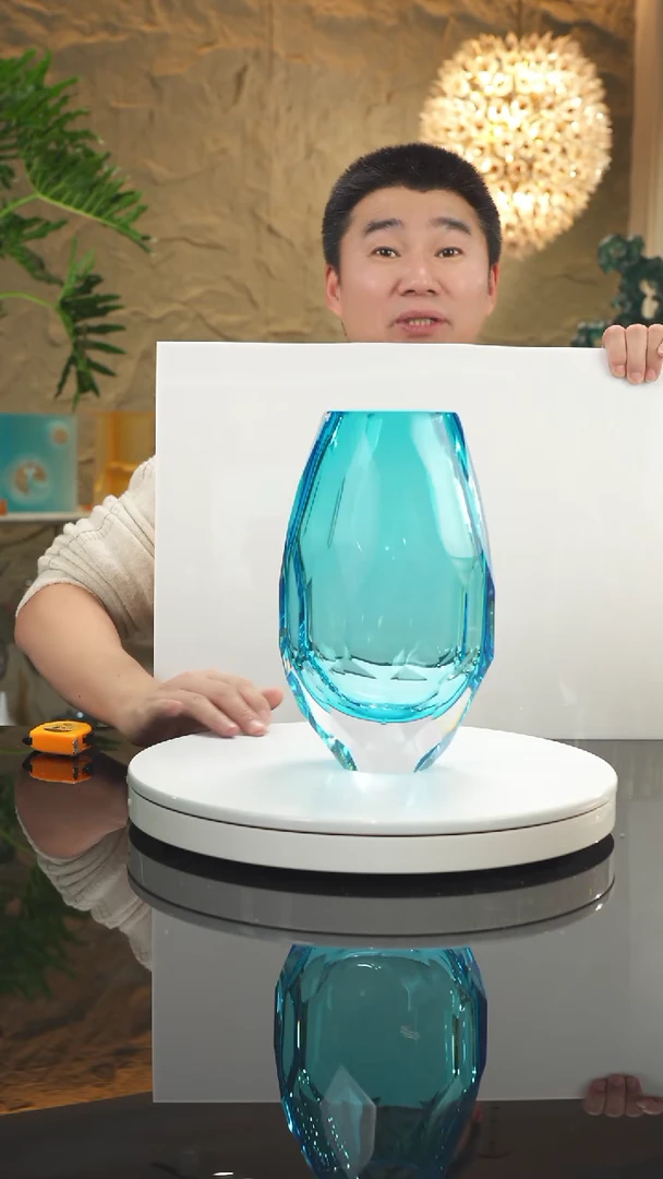 【闪购商品】摆件福利天空蓝切面花瓶