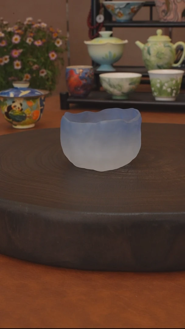 福利品 蓝色琉璃杯