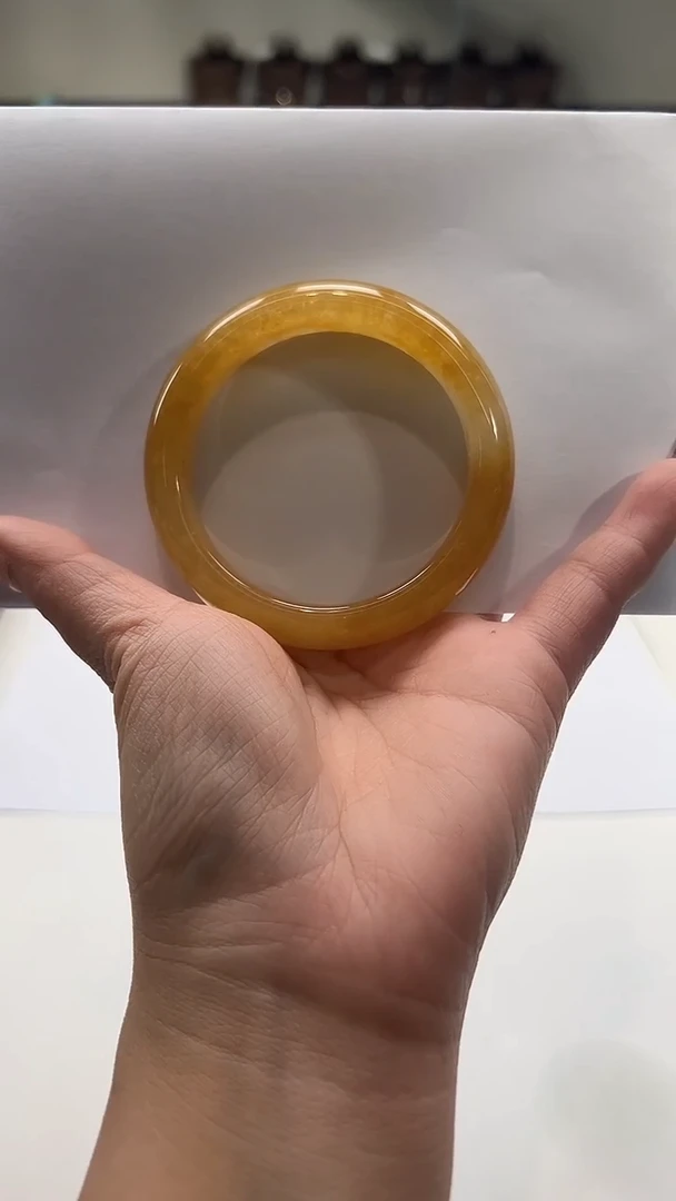 未镶嵌石英质玉（黄龙玉）手镯56圈口01