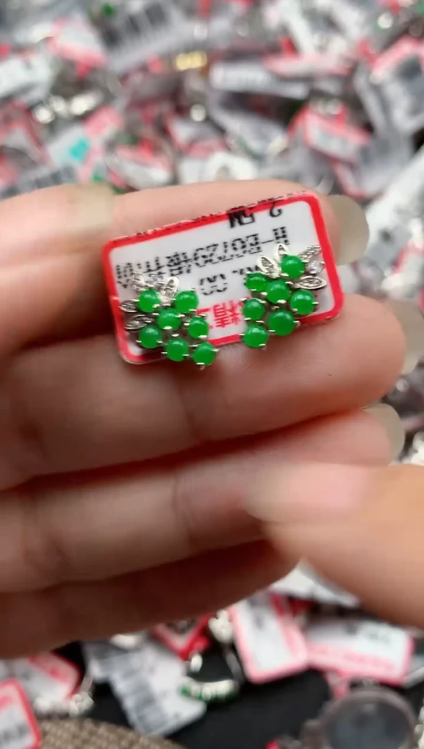 银S925镶嵌戒指翡翠天然A货缅甸翡翠
