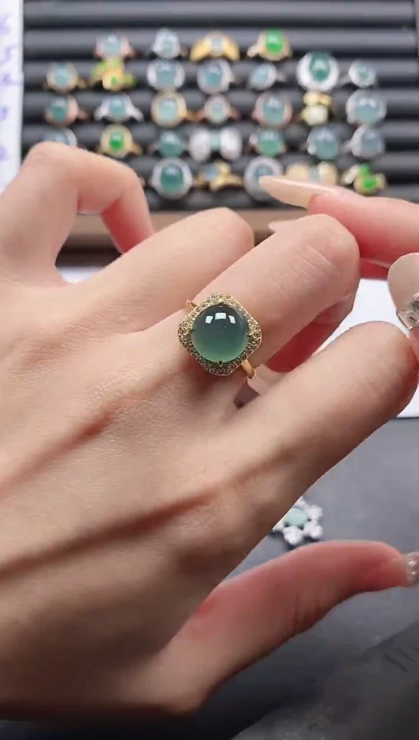 银S925镶嵌戒指翡翠51151