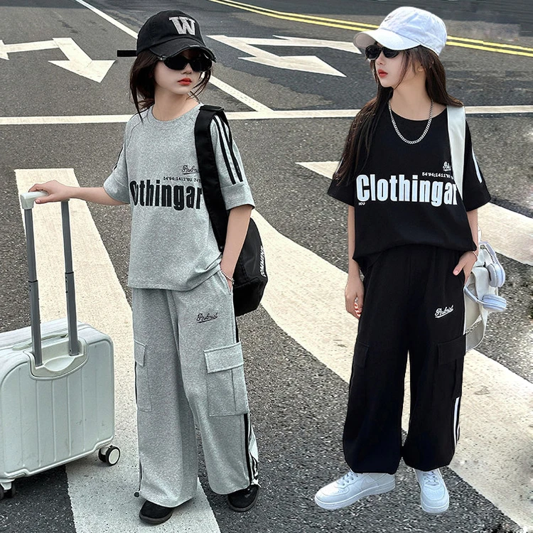女大童套装12到15岁洋气套装女童夏装2025新款爆款儿童休闲运动服