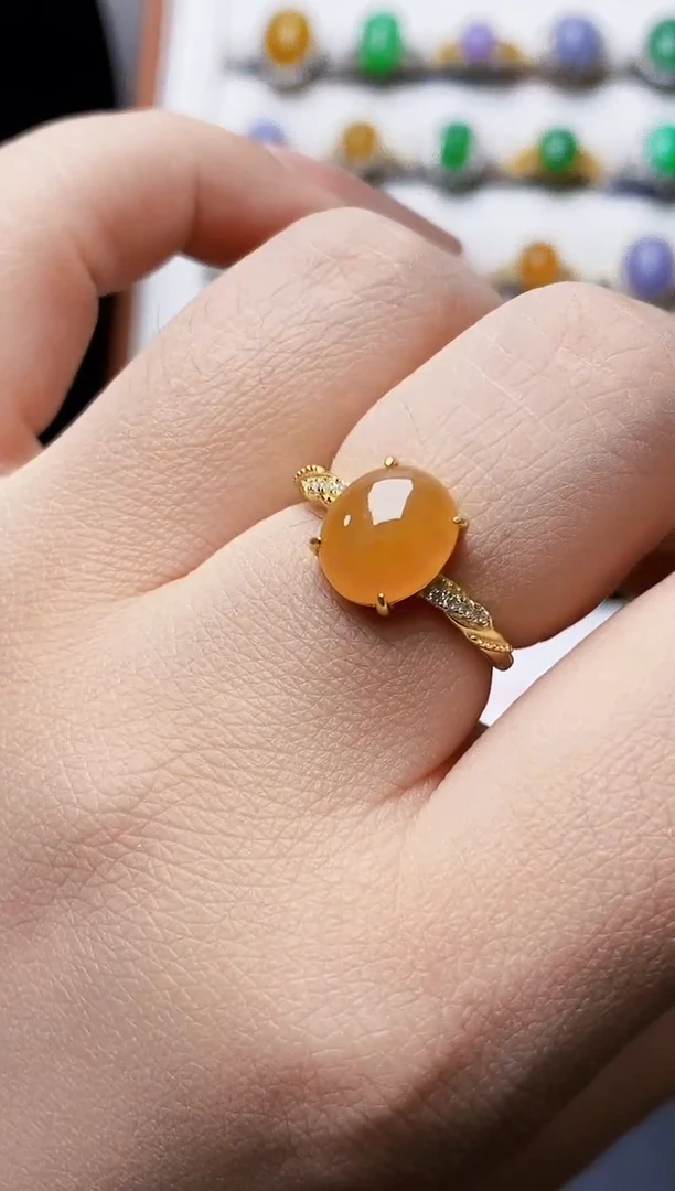 银S925镶嵌戒指翡翠0260