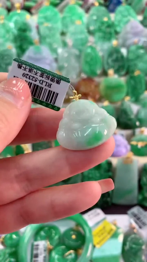 【闪购商品】翡翠吊坠(不含链)18K金镶嵌挂件