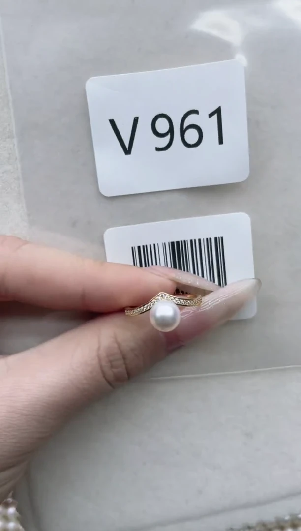 【闪购商品】海水珍珠戒指银S925镶嵌V961