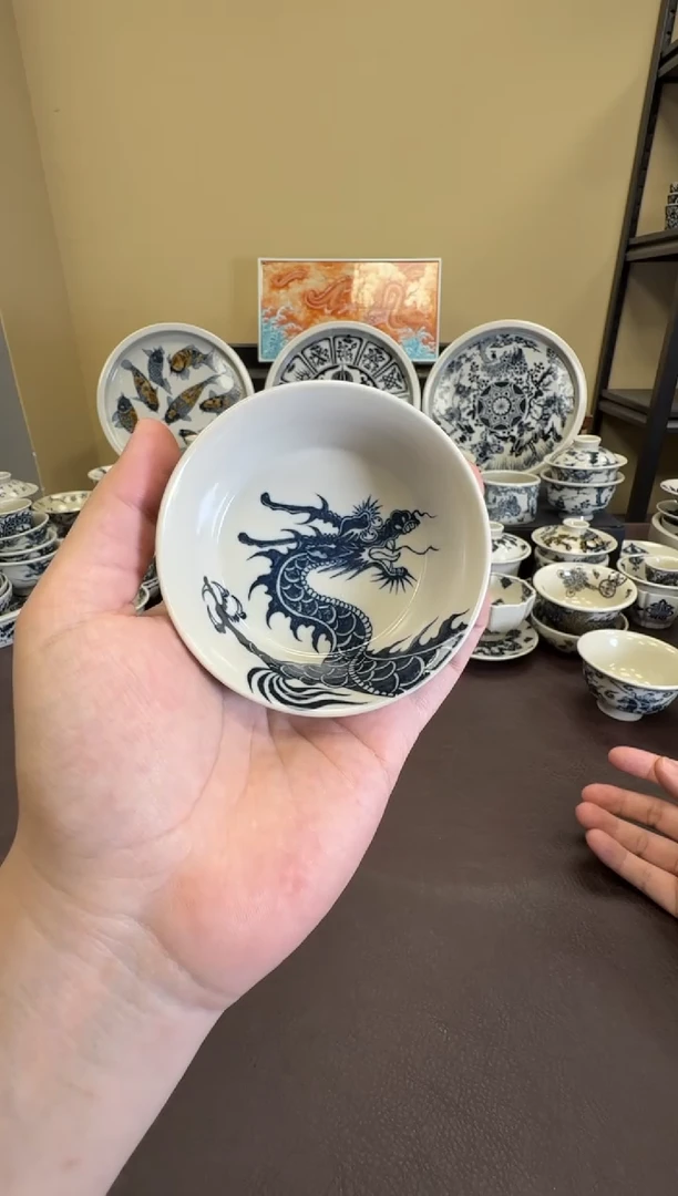 二号釉1351龙纹金鳞盏