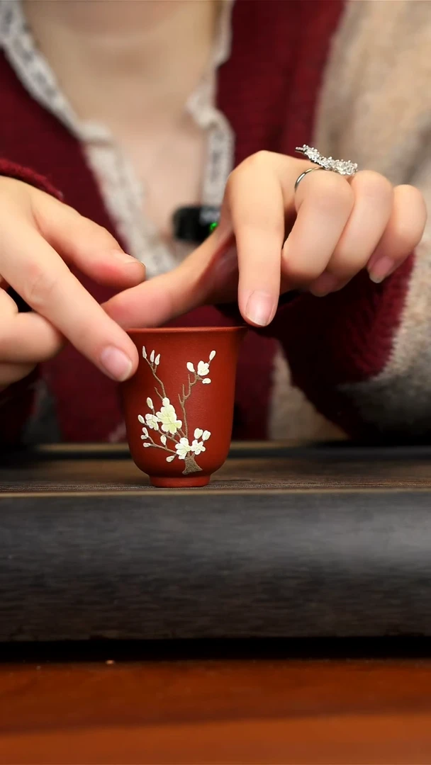 【闪购商品】紫砂茶壶红泥梅花杯