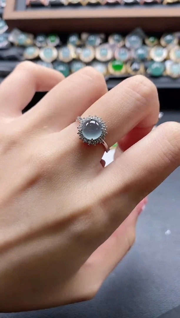 【闪购商品】翡翠戒指银S925镶嵌51511