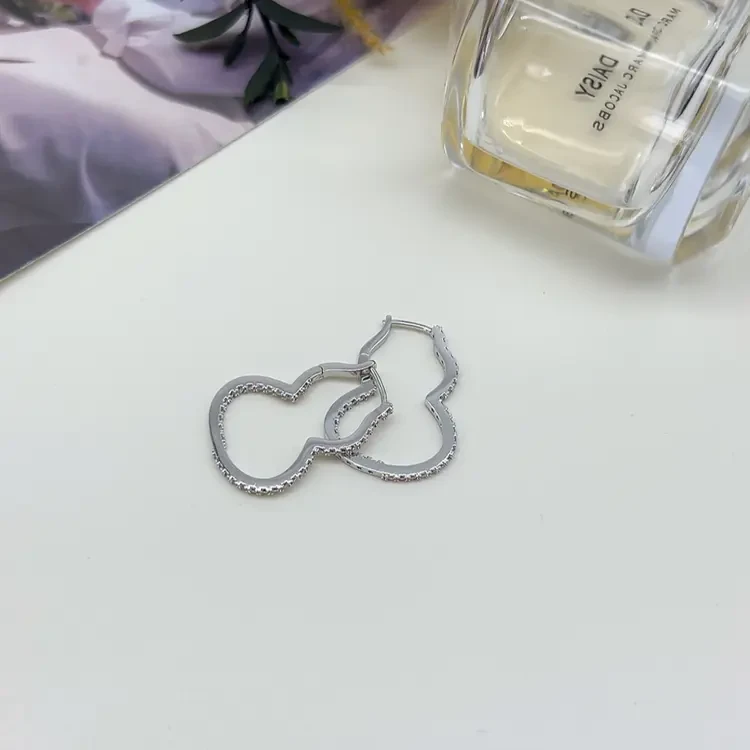 铜合金仿水晶耳饰 03607 好啊商店 水J微镶葫芦耳扣