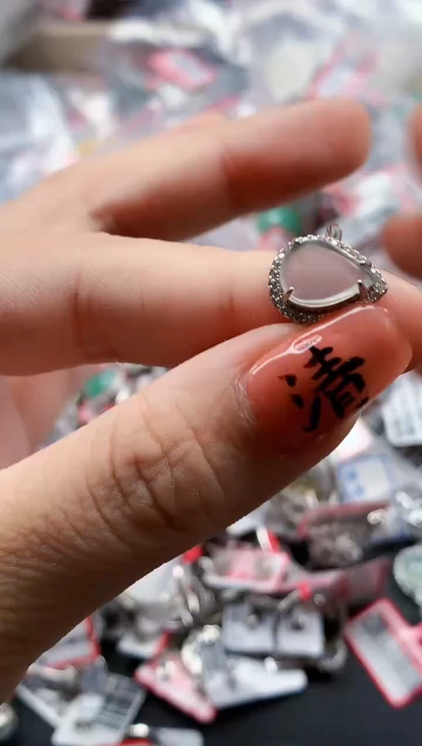 银S925镶嵌戒指翡翠天然A货缅甸翡翠