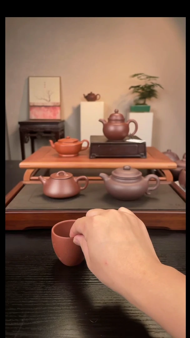 紫砂其他对杯 底槽清