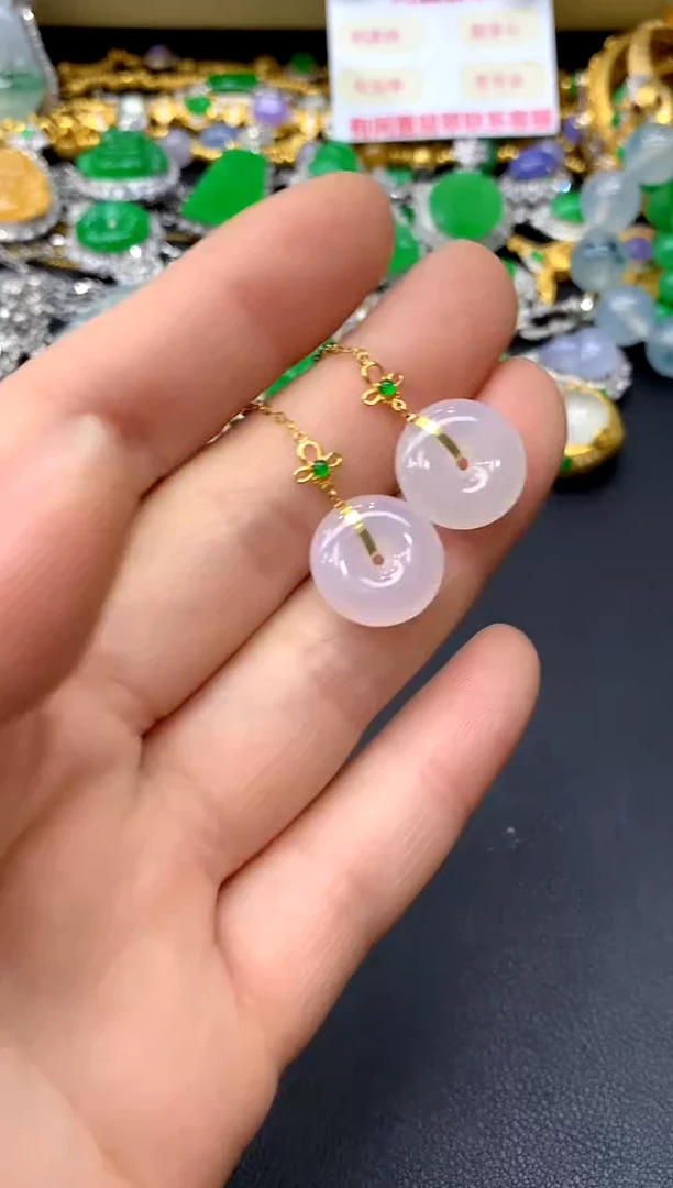 18K金镶嵌翡翠耳饰63-中国好珍宝