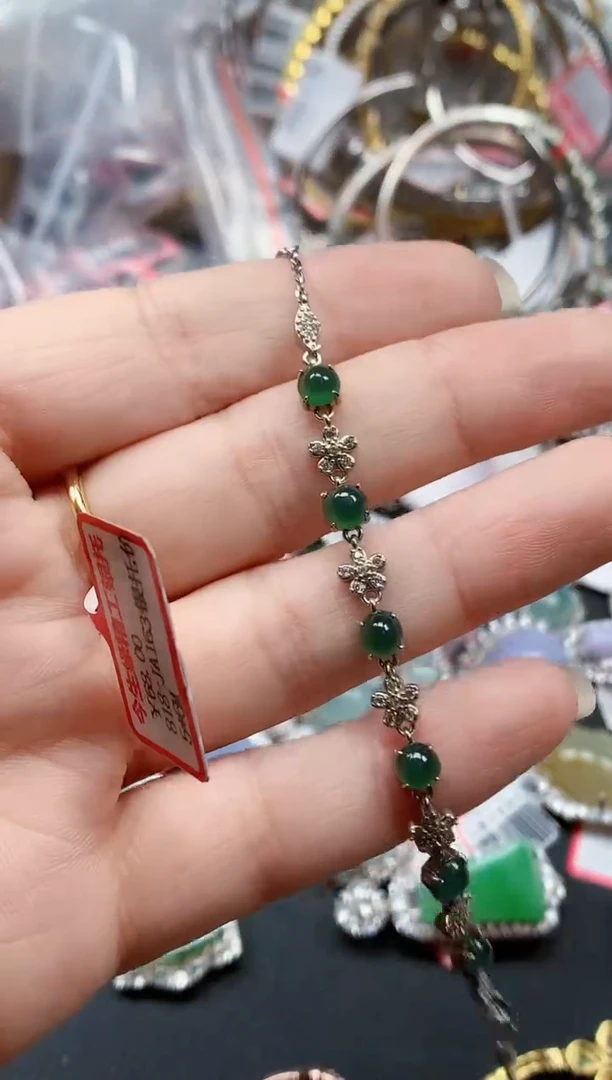 银S925镶嵌戒指翡翠天然A货缅甸翡翠