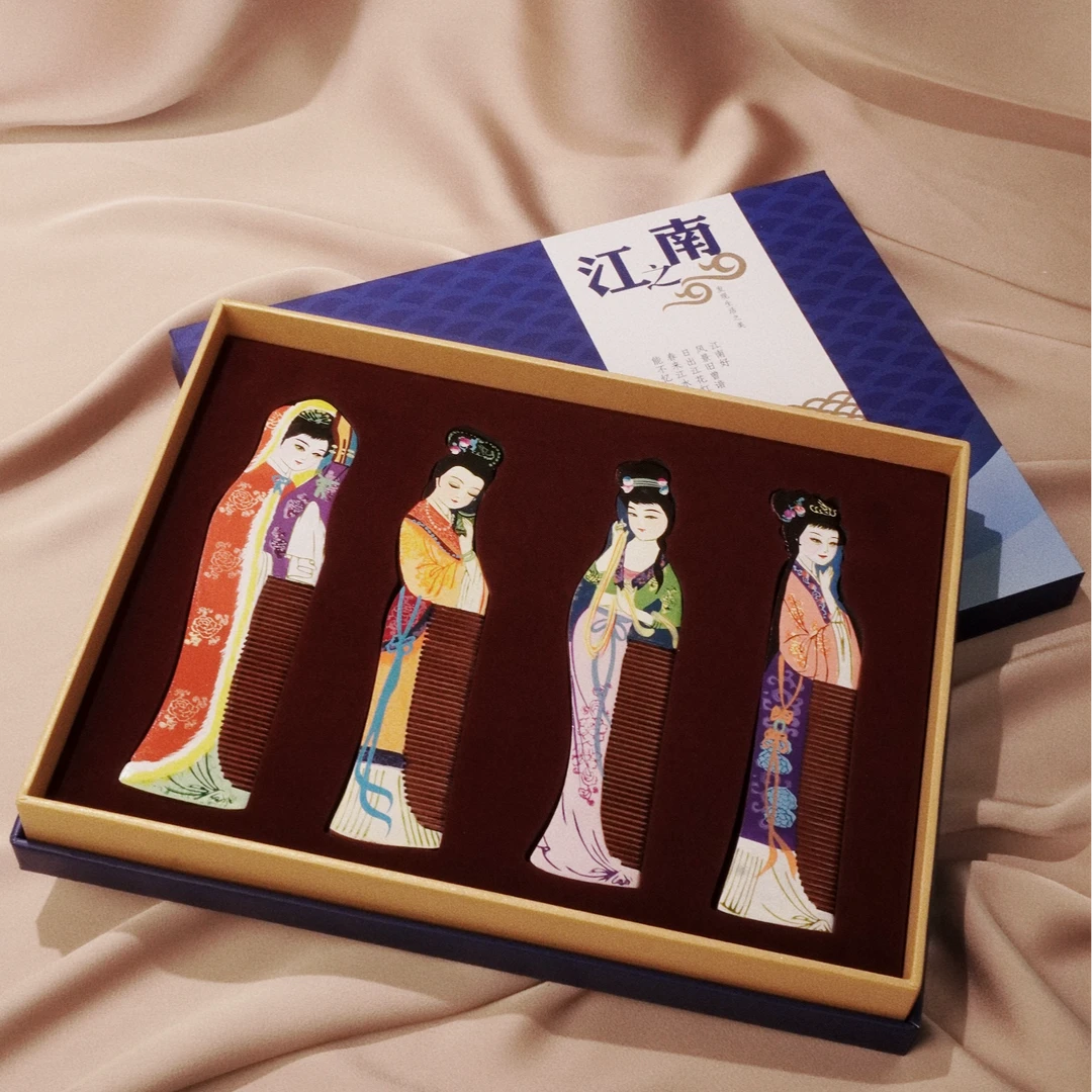 常州梳篦四美人手工彩绘礼盒