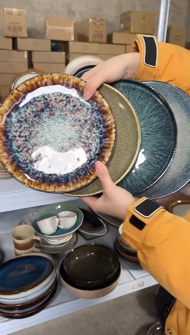 陶瓷外贸尾货瑕疵满20包邮X4小盘8英寸20厘米左右