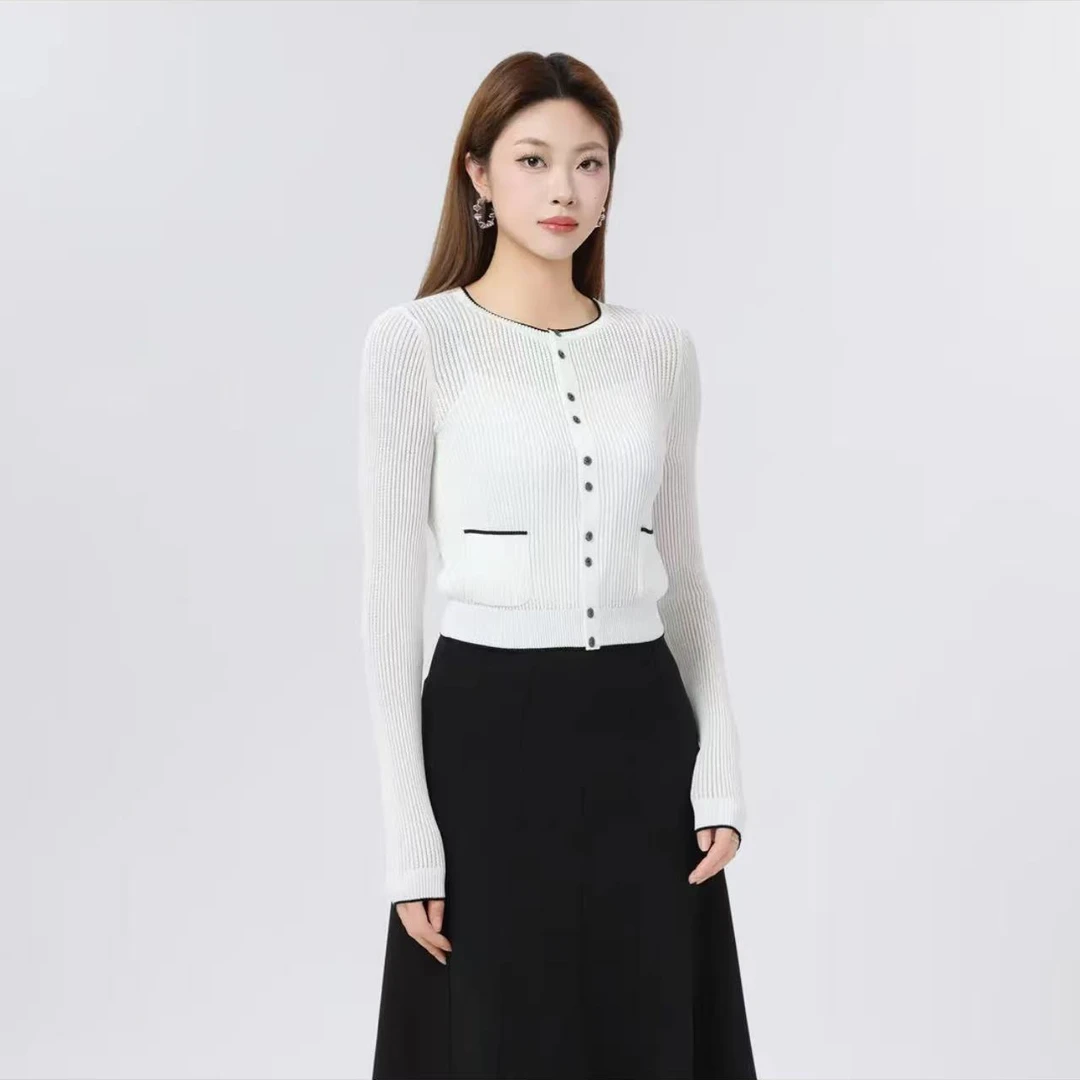 AMASS/阿玛施25早春新款休闲气质优雅上衣时尚舒适针织开衫548021