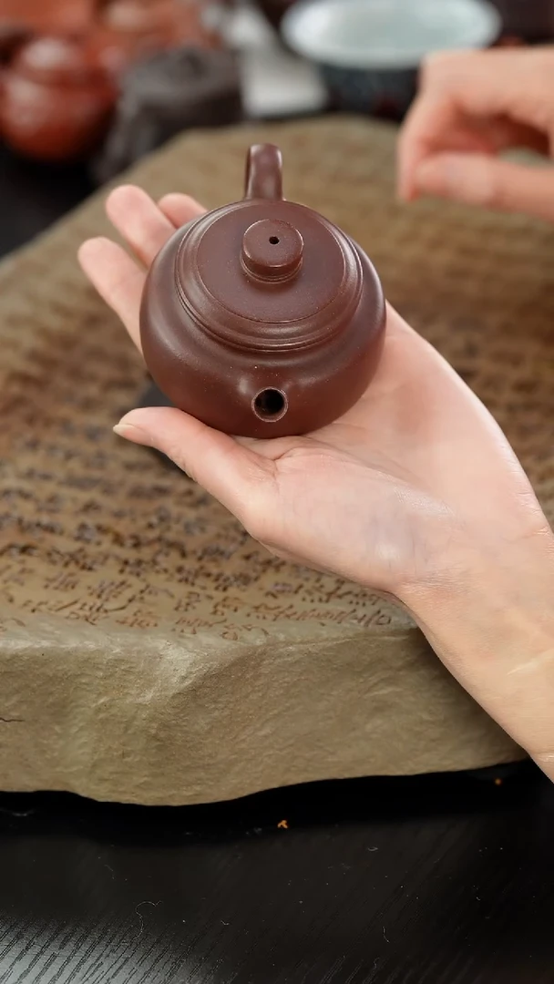 【闪购商品】紫砂茶壶lx老紫泥扁德钟120cc