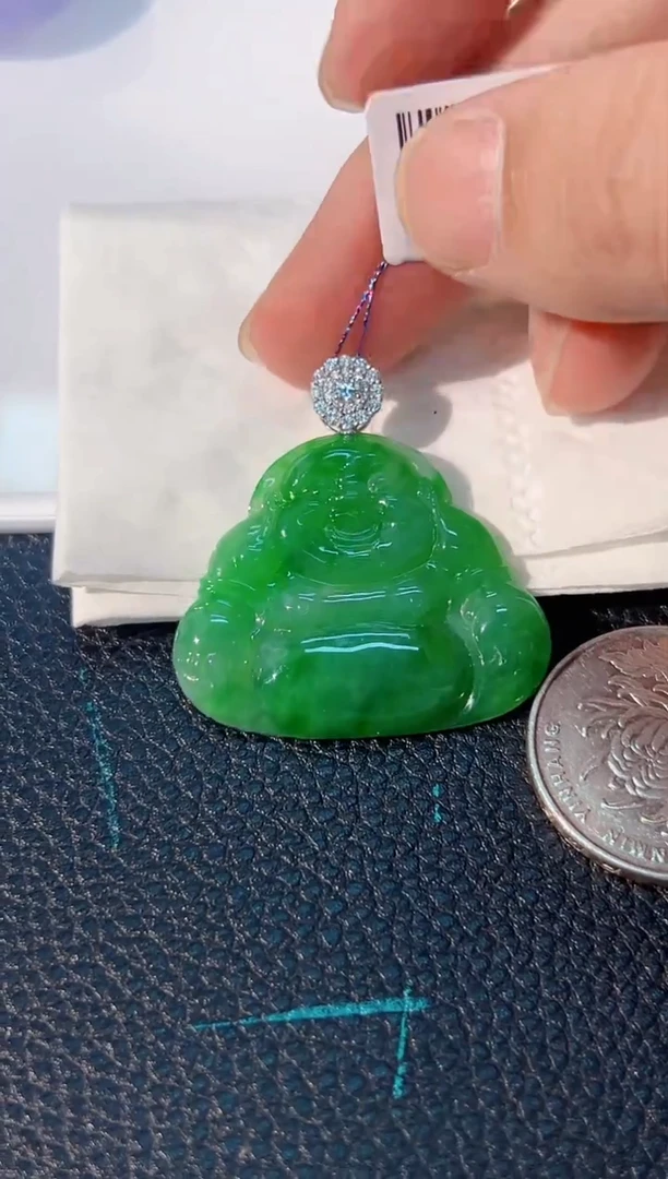 颈饰18K金镶嵌翡翠 缅料A货/支持复检/一件