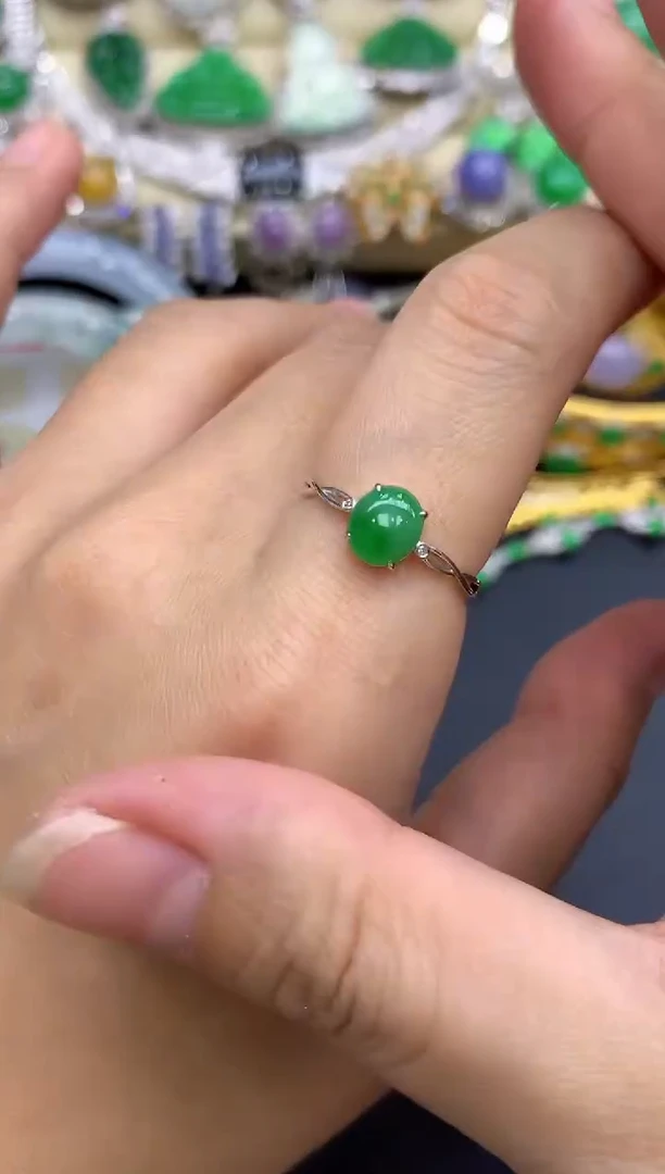 18K金镶嵌戒指翡翠189-中国好珍宝