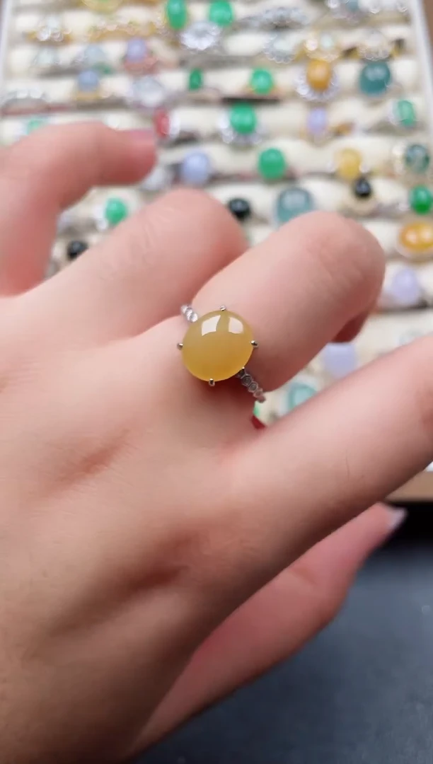 银S925镶嵌戒指翡翠105